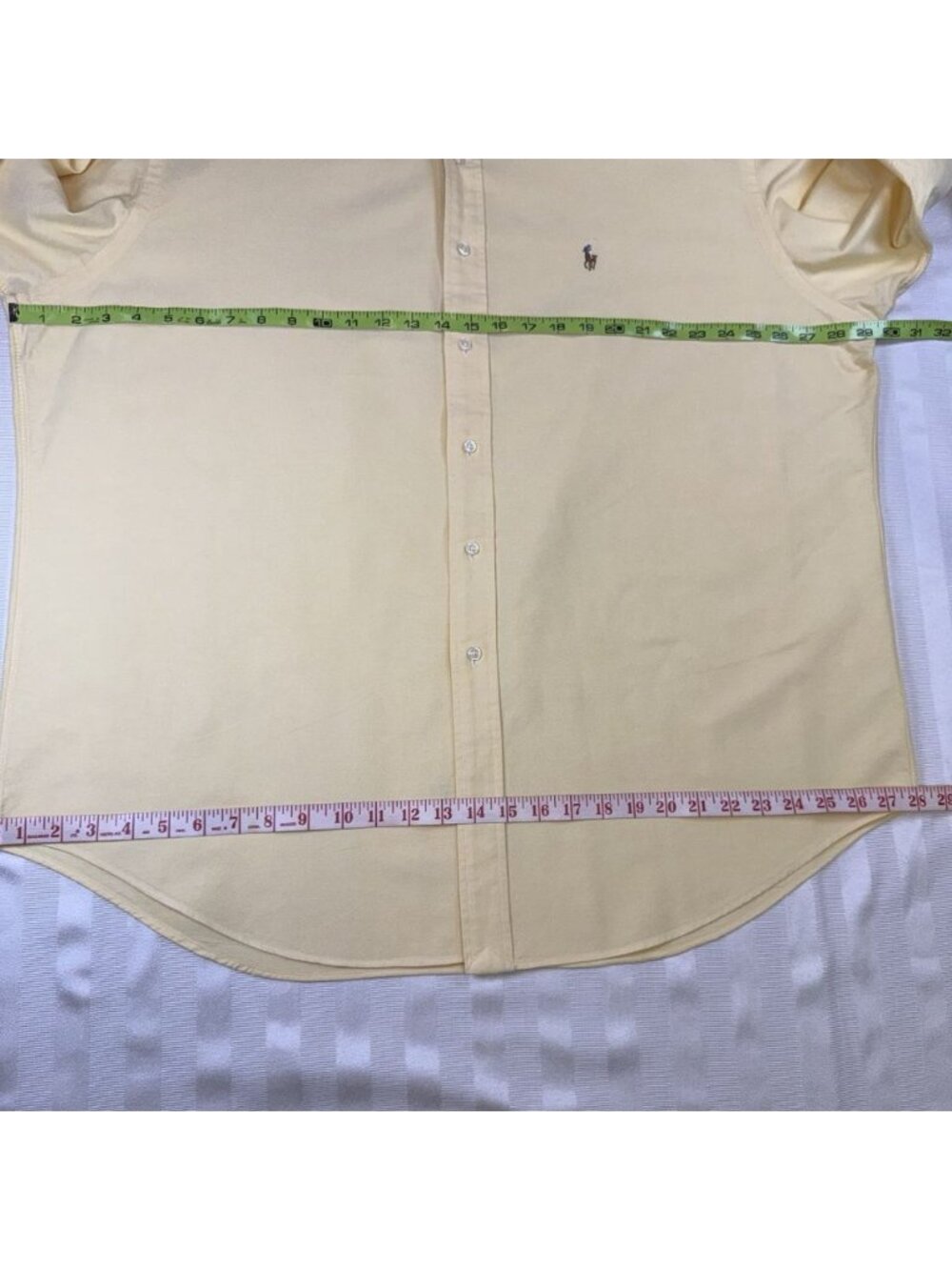 Ralph Lauren Mens XL Blake Button Down Oxford Shirt Yellow Long Sleeve Pony - Picture 4 of 15